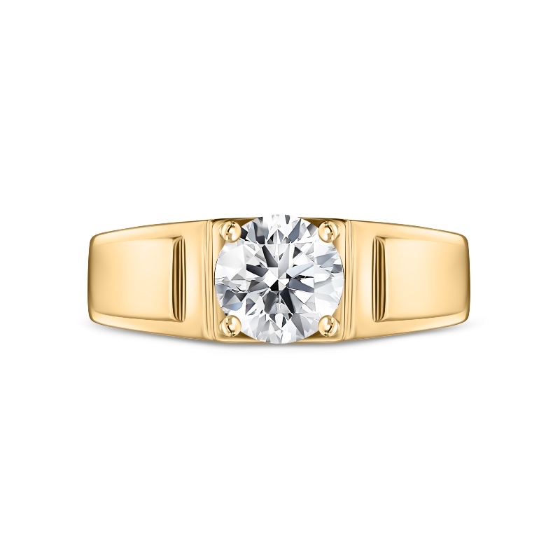 14K Yellow Gold Moissanite Starman Ring